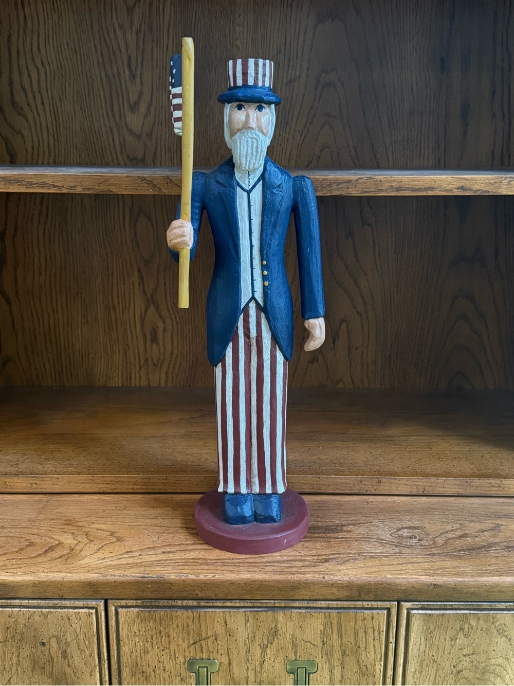 House of Hatten Uncle Sam with Betsy Ross Flag. Vintage 1997 and 18” Tall